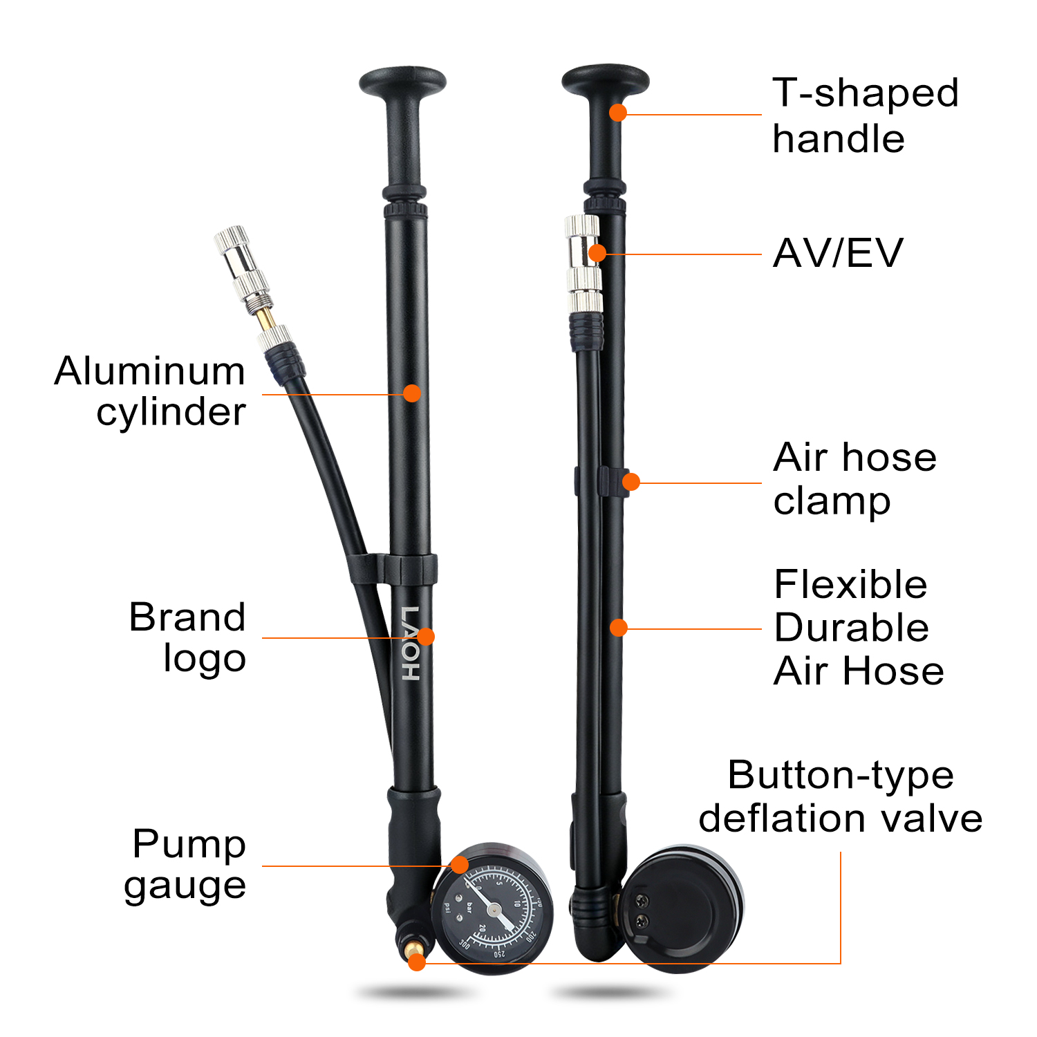 LAOH 300PSI High Pressure Bike - огляд і ціна Shock Pump Suspension